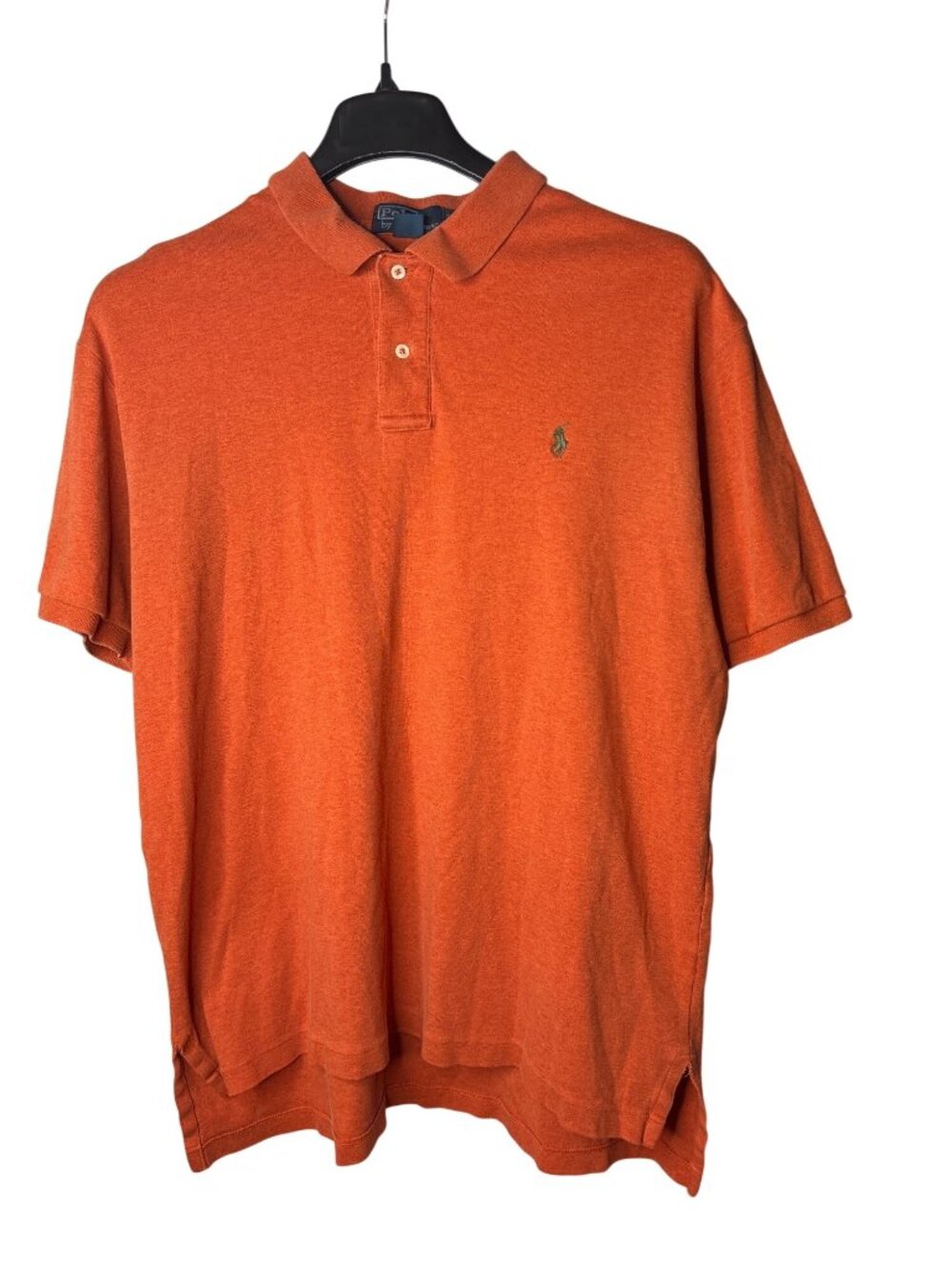 Polo By Ralph Lauren Mens Shirt Size XL Orange Vintage Cotton Green Pony